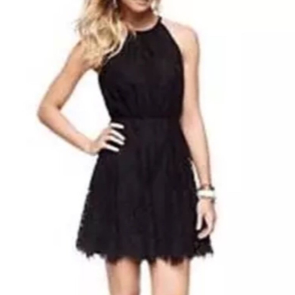 Juicy Couture Black Lace Halter Dress